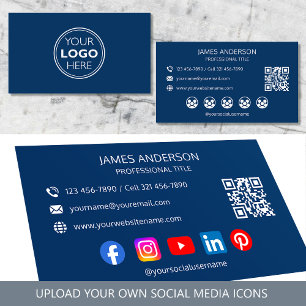 Professioneller Logo Social Media QR-Code Marinebl Visitenkarte