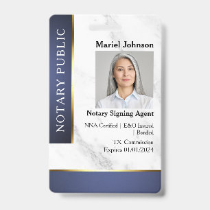 Professioneller Marmor Blau Gold Notar ID Ausweis