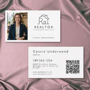 Professioneller minimaler moderner Immobilien-QR-C Visitenkarte