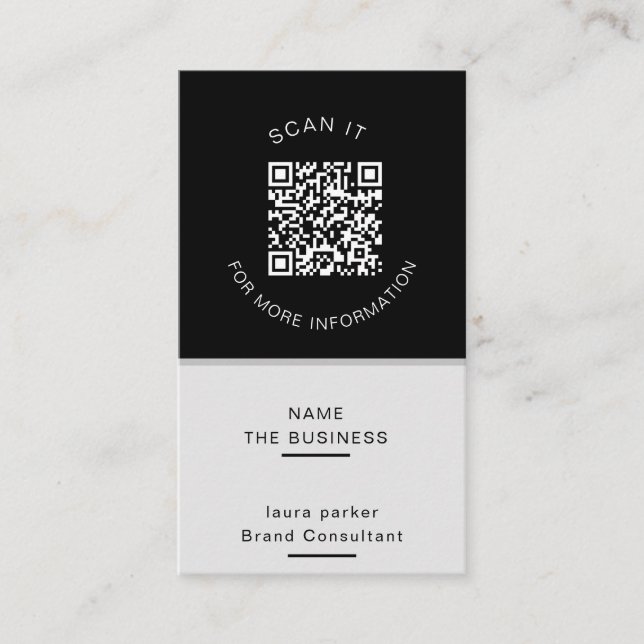 Professioneller minimaler QR-Code scannbarer Promo Visitenkarte (Vorderseite)