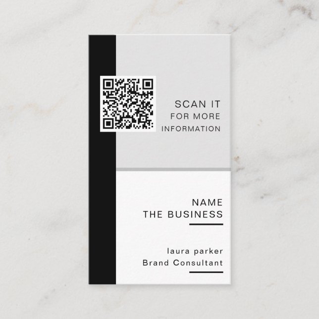Professioneller minimaler QR-Code scannbarer Promo Visitenkarte (Vorderseite)