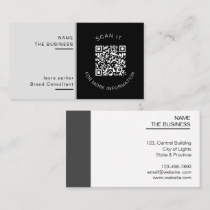 Professioneller minimaler QR-Code scannbarer Promo Visitenkarte
