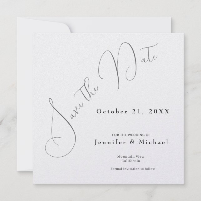Professioneller Minimalist Modern Schlicht Einfach Save The Date (Vorderseite)