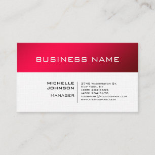 Professioneller Minimalist Premium Leinen Rot Weiß Visitenkarte