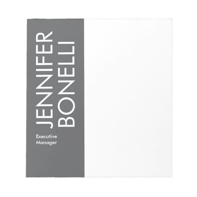 Professioneller minimalistischer moderner fetter T Notizblock (Vorderseite)