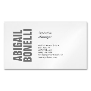 Professioneller minimalistischer, moderner, grauer magnetische visitenkarte