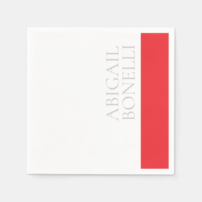 Professioneller minimalistischer moderner grauer r serviette (Vorderseite)