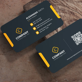 Professioneller minimalistischer orangefarbener un visitenkarte