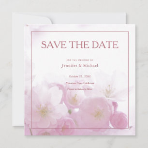 Professioneller minimalistischer roségoldfarbener save the date