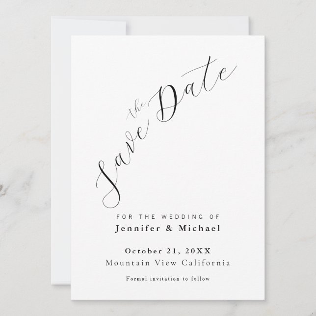Professioneller minimalistischer schlichter modern save the date (Vorderseite)
