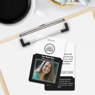 Professioneller Mitarbeiter Logo Foto Barcode Schw Ausweis