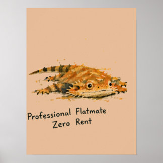 Professioneller Mitbewohner Null Miete Bartagame K Poster