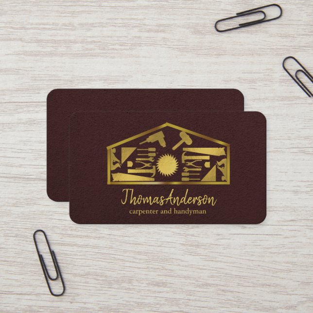 Professioneller moderner Heimwerker-Handwerker Visitenkarte (Vorderseite/Rückseite Beispiel)