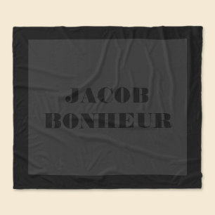 Professioneller moderner Name   Dunkelgrau & Schwa Fleecedecke