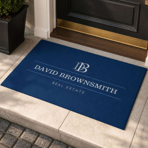Professioneller Monogram Realtor Immobilien Navy Fußmatte