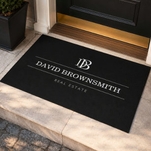 Professioneller Monogrammakler Immobilien Schwarz Fußmatte