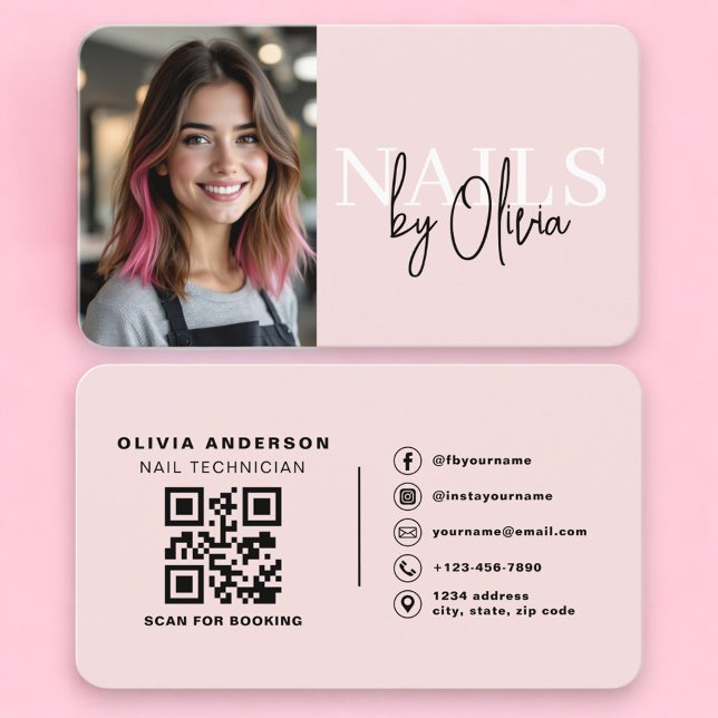Professioneller Nageldesigner Foto QR Code Visitenkarte (Von Creator hochgeladen)