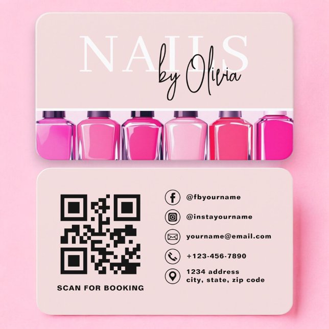 Professioneller Nageldesigner Foto-QR-Code Visitenkarte (Von Creator hochgeladen)