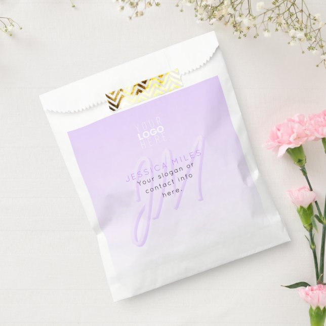 Professioneller Name & Slogan Vorlage | Helllila Geschenktütchen (Versiegelt)