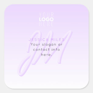 Professioneller Name & Slogan Vorlage   Helllila Quadratischer Aufkleber