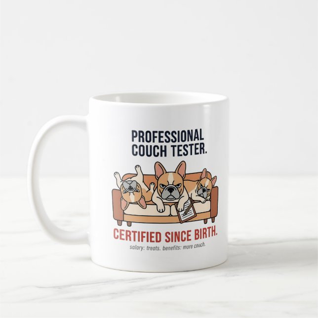 Professioneller Napping-Experte Französische Bulld Kaffeetasse (Links)