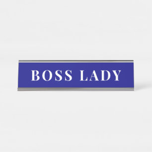 Professioneller Navy Blau Boss Lady Schreibtisch M Schreibtischnamensplakette