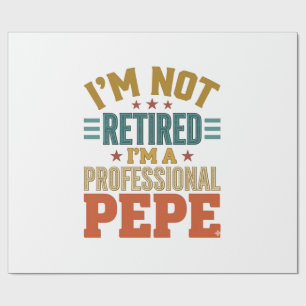 Professioneller Pepe Ruhestand Vintage-Typografie- Geschenkpapier