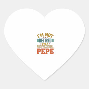 Professioneller Pepe-Ruhestand Vintage-Typografie- Herz-Aufkleber