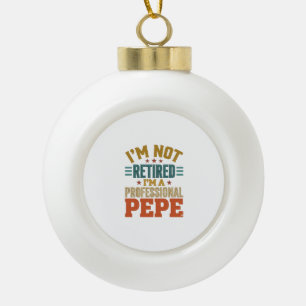 Professioneller Pepe-Ruhestand Vintage-Typografie- Keramik Kugel-Ornament