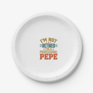 Professioneller Pepe Ruhestand Vintage-Typografie- Pappteller