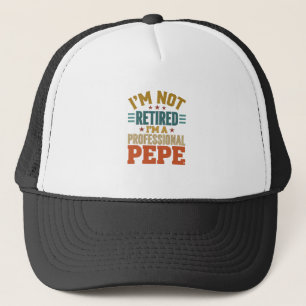Professioneller Pepe Ruhestand Vintage-Typografie- Truckerkappe