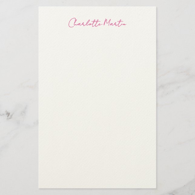 Professioneller Pink Weiß Manager Berater Chef Briefpapier (Vorderseite)