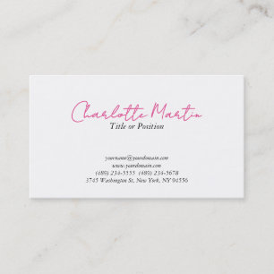 Professioneller Pink Weiß Manager Berater Chef Visitenkarte