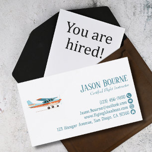 Professioneller QR-Code Cessna Flugzeug Blau Benut Visitenkarte