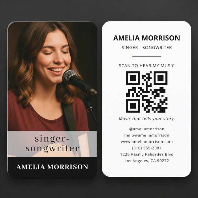 Professioneller QR-Code-Foto für Musiker Visitenkarte (Von Creator hochgeladen)