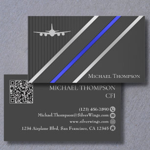 Professioneller QR-Code Pilot Stylish Aviation Visitenkarte