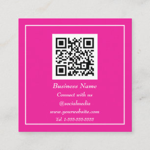 Professioneller QR-Code scannbar Hot Pink Quadratische Visitenkarte