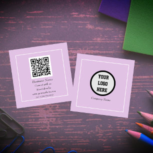 Professioneller QR-Code scannbarer lila Flieder Quadratische Visitenkarte