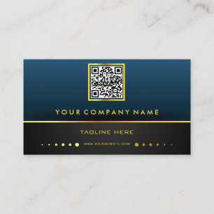 Professioneller QR-Code-Verlauf Blau und Gold Visitenkarte
