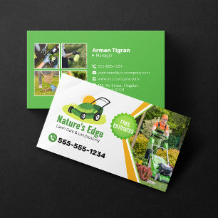 Professioneller Rasenmäher-Gartengestaltungsservic Visitenkarte