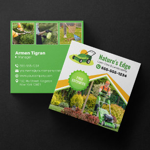 Professioneller Rasenmäher-Gartenpflege-Landschaft Quadratische Visitenkarte