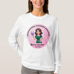 Professioneller Reinigungsdienst Uniform Hausmeist T-Shirt