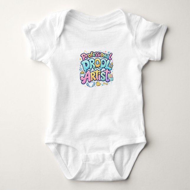 Professioneller Sabberkünstler lustig  Baby Strampler (Vorderseite)