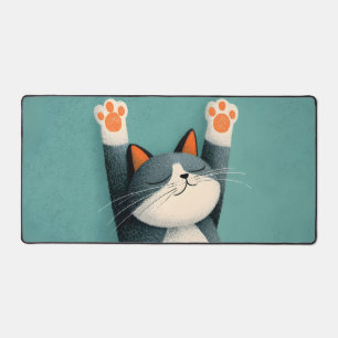 Professioneller Schläfer Lustige schlafende Katze Schreibtischunterlage