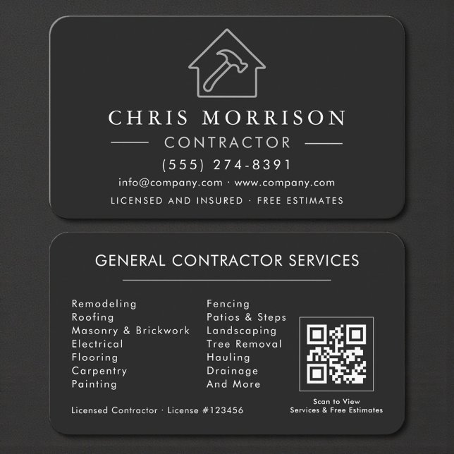 Professioneller Schwarz & Silber QR-Code für Auftr Visitenkarte (Von Creator hochgeladen)