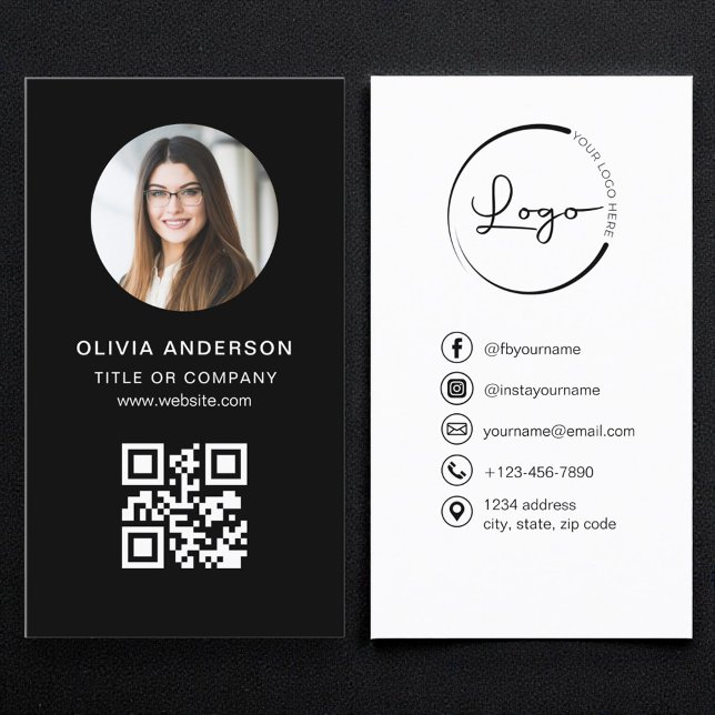 Professioneller schwarzer QR-Code für soziale Medi Visitenkarte (Von Creator hochgeladen)