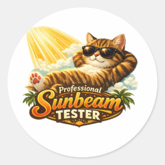 Professioneller Sonnenstrahl-Tester-Katzen-Aufkleb Runder Aufkleber