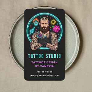 Professioneller Tattoo-Künstler Tattoo-Studio QR-C Visitenkarte
