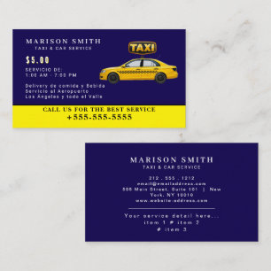 Professioneller Taxi-Service  Visitenkarte