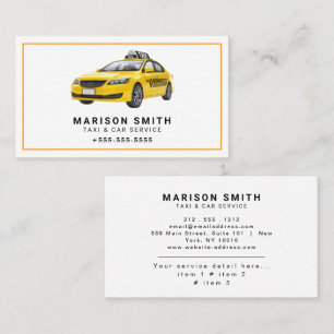 Professioneller Taxi-Service  Visitenkarte